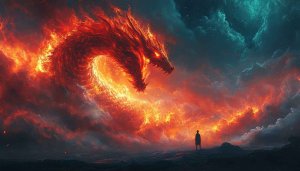 Fiery Dragon Wallpaper: Fantasy Creature Art, 4K Dragon Backgrounds