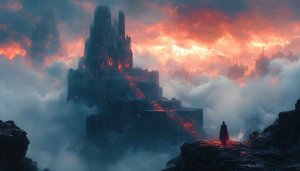 Dark Fantasy Castle Wallpaper, Epic Landscape Background, 4k Wallpaper