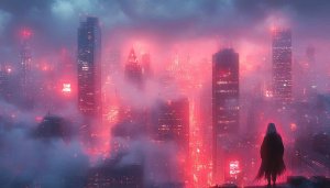 Cyberpunk City Wallpaper, Futuristic Cityscape Background, Neon City 4K