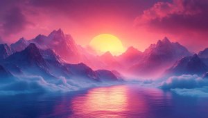 Mountains Sunset Wallpaper, Pink Sky Wallpaper, Lake Scenery 4k Wallpaper