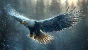 Majestic Eagle Wallpaper: Bald Eagle in Flight, Nature Background