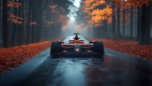 Formula 1 Car Wallpaper, Autumn Forest Race Car Wallpaper, 4k