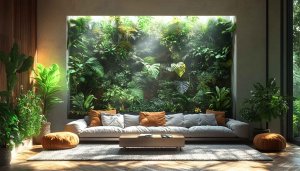 Green Wallpapers: Interior Plants, Living Room Plants, Plant Wall Decor
