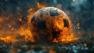 Fiery Soccer Ball Wallpaper: 4K Football Background for Sports Fans