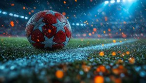 Soccer Wallpaper: Rainy Night Football Field Wallpaper for Desktop & Mobile