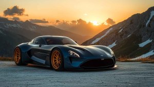 Dark car wallpaper, sports car wallpaper, mountain wallpaper, luxury cars