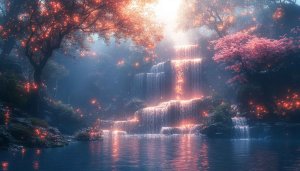 Waterfall Wallpaper, Nature Scenery Wallpaper, Serene Landscape Wallpaper For Laptop