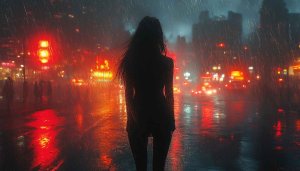 Rainy City Woman Wallpaper, Night Wallpaper, Urban 4k Wallpaper