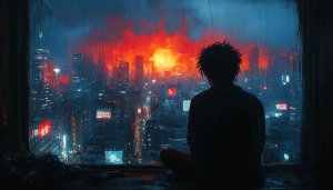Cyberpunk Cityscape Rain Wallpaper, Neon Lights Wallpaper, Night City Wallpaper