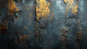 Grunge Texture Wallpaper: Metallic Gold and Dark Moody Abstract Art
