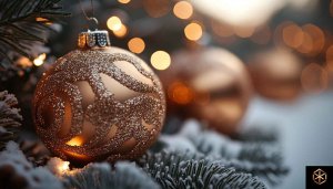 Christmas Ornament Wallpaper: Festive, Golden, Holiday Season, and Winter Vibes