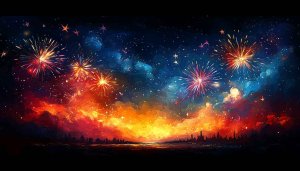 Fireworks Wallpaper, Night Sky, Cityscape Wallpaper, Celebration Wallpaper