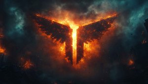 Fiery Angel Wings Wallpaper - Fantasy Art 4K Wallpaper
