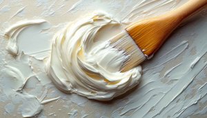 Abstract Cream Paint Wallpaper, Artistic Brushstroke Texture for Desktop