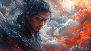 Samurai Wallpaper 4K, Warrior Art, Asian Man Portrait Background