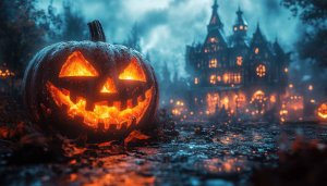 Halloween Pumpkin Wallpaper HD, Haunted House Background For Desktop