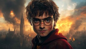 Harry Potter Wallpaper: Daniel Radcliffe in Action, Fantasy Movie Art