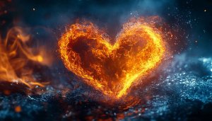 Flaming Heart Wallpaper, Love Theme, Valentine's Day Wallpaper 4K