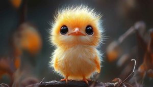 Cute Chick Wallpaper: Adorable Baby Bird 4K Desktop Background