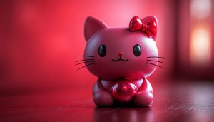 Hello Kitty Wallpaper, Red Aesthetic, Cartoon Cute Kitty, 4k