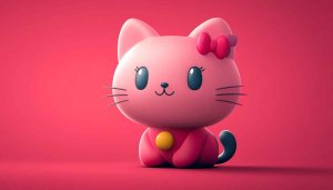 Hello Kitty Wallpaper, Cute Kawaii Cartoon Pink Cat Wallpaper
