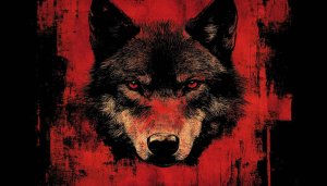 Red Wolf Wallpaper, Dark Wolf Art, 4K Wallpaper for Mobile