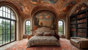 Renaissance Interior Wallpaper, Artistic Painting Aesthetic, Bedroom Wallpaper HD