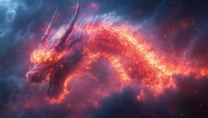 Fiery Dragon Wallpaper: Fantasy Art Dragon Background for Desktop, Mobile