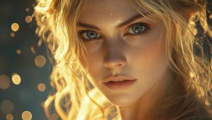 Blonde Woman Portrait Wallpaper | Aesthetic Girl Wallpaper for Desktop