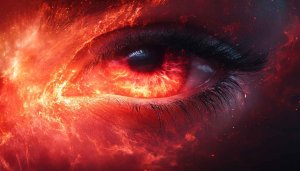 Fiery Eye Wallpaper, Red Galaxy Eye Background, High Resolution