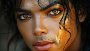 Golden Hour Portrait Wallpaper: Wet Hair, Amber Eyes, Man