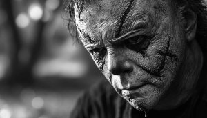 Michael Myers Halloween Wallpaper, Horror Movie Wallpaper, Black & White