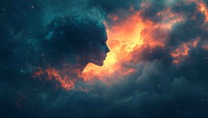 Celestial Woman Silhouette Galaxy Universe Aesthetic Wallpaper for Desktop