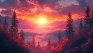 Beautiful Sunset Mountain Wallpaper, Nature Scenery Wallpaper, Landscape Wallpaper