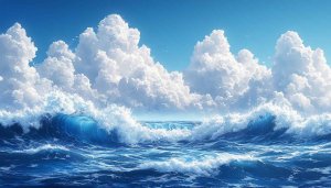 Ocean Waves Wallpaper: Blue Sea and Sky Aesthetic Backgrounds