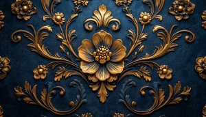 Floral Wallpaper: Gold Flower Pattern 4K Wallpaper for Desktop