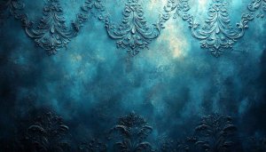 Teal Embossed Damask Texture Wallpaper for Phone, Desktop Background