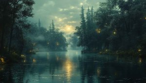 Enchanted Forest Wallpaper, Fantasy Landscape Background, Nature Scenery Image