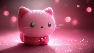 Sparkling Hello Kitty Wallpaper, Pink Kawaii Cat Background, Cute Desktop