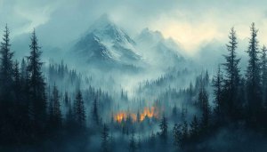 Winter Mountain Forest Scenery 4k Wallpaper, Nature Background