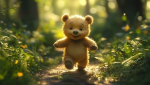 Cute Bear Wallpaper: Winnie the Pooh Style 4K Wallpaper