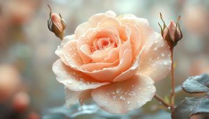 Peach Rose 4k Wallpaper, Floral Desktop Background, Flower Photography
