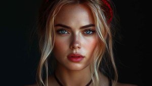 Blonde Girl Portrait Wallpaper, Beautiful Woman Face in 4K