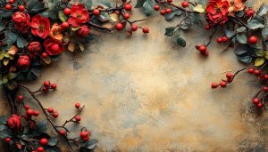 Floral Red Berry Wallpaper for Phone, Laptop Backgrounds
