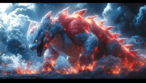 Kaiju Wallpaper: Fiery Monster 4K Wallpaper For Desktop & Mobile