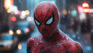 Spider-Man Wallpaper 4K, Superhero, Rain, Marvel, Movie, Phone