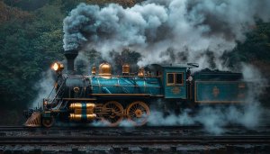 Vintage Train Wallpaper: Steam Engine, Locomotive Art for Desktop