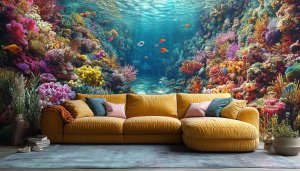 Coral Reef Wallpaper, Ocean Life Wallpaper, Underwater World Wallpaper, Colorful Decor