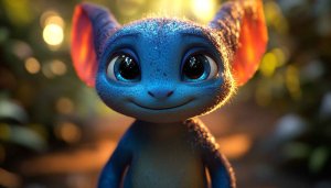 Cute Blue Alien Wallpaper, Cartoon Character 4K Wallpaper for Desktop