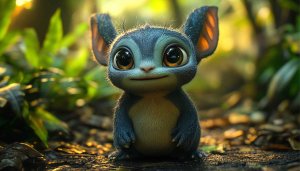 Cute Cartoon Animal Wallpaper, Fantasy Creature, 4k, Desktop Background